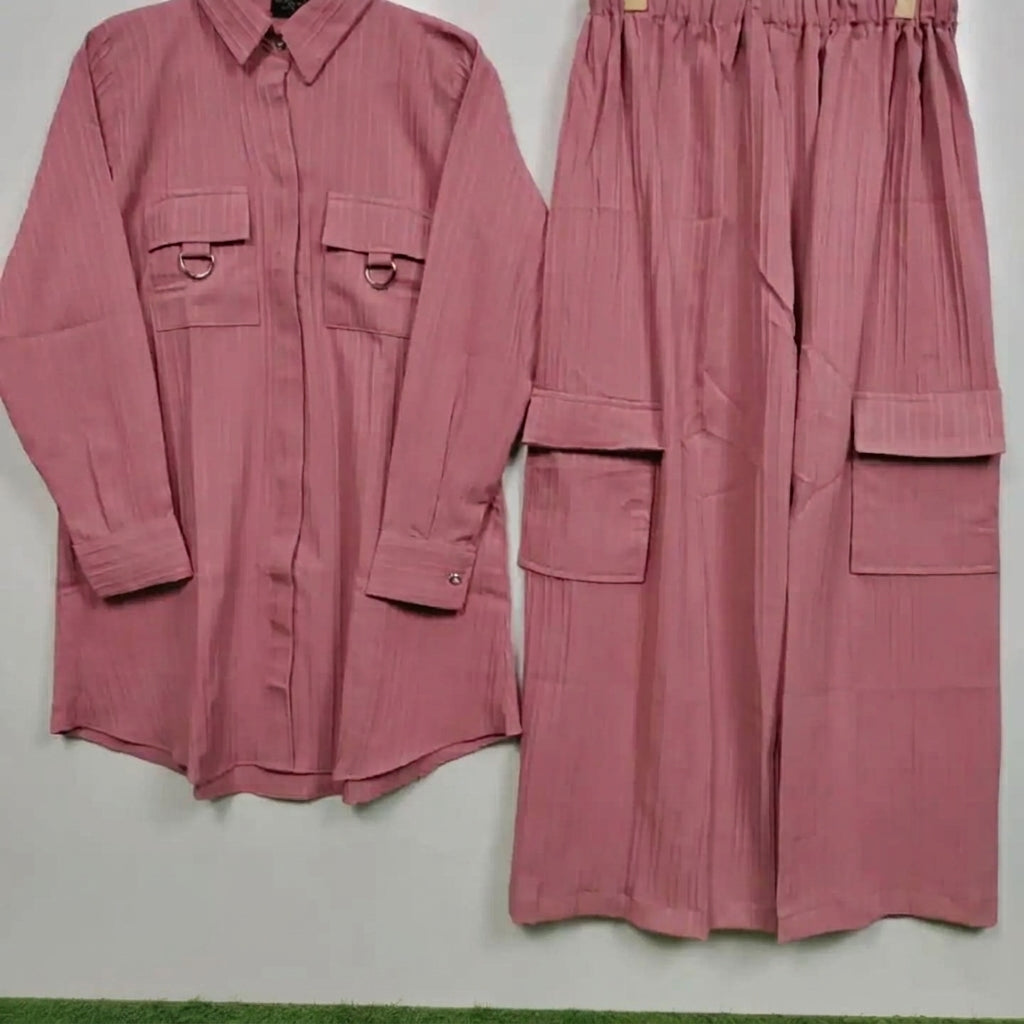 Dusty Pink Utility Co-Ord Set for Women