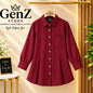 Maroon Button-Down Flared Kurti for Women