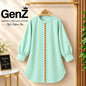 Mint Green Embroidered Kurti for Women